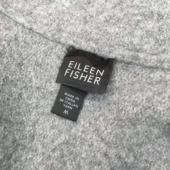 Eileen Fisher Grey Wool Open Cardigan Sweater - Picture 7 of 8